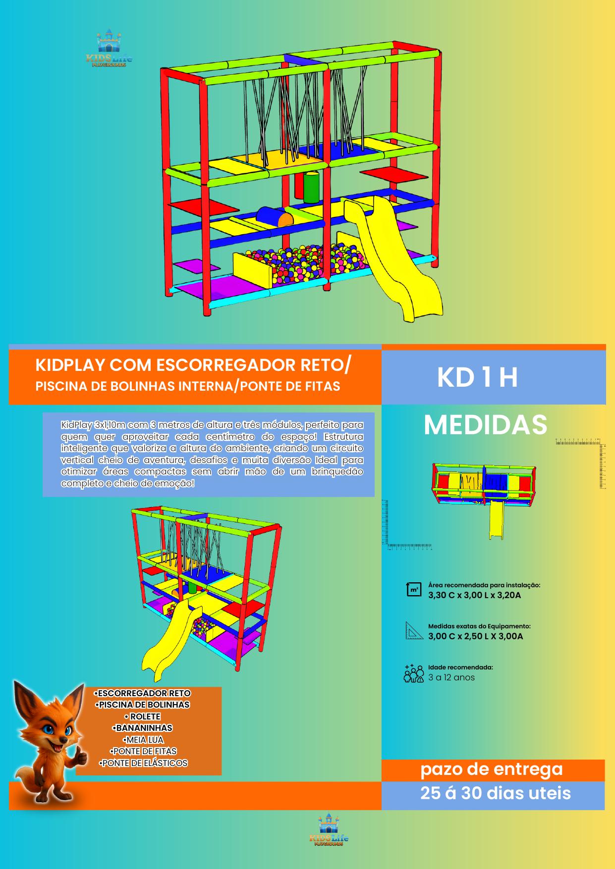 KD 1 I - KidPlay com Escorregador Tubular